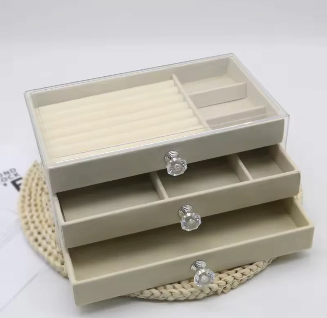 Side view of jewelry box showing compact design