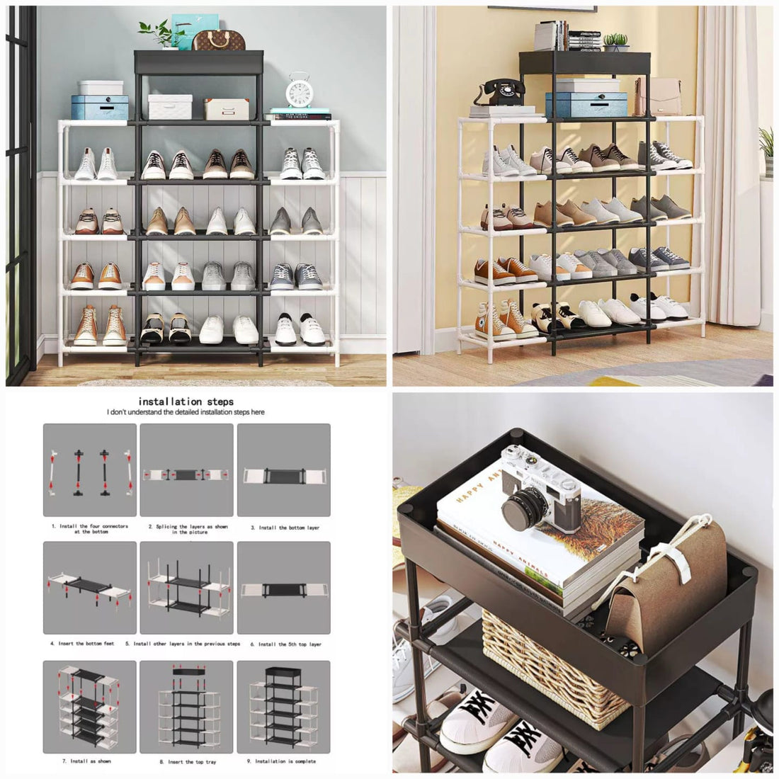 5-Tier Metal Shoe Rack
