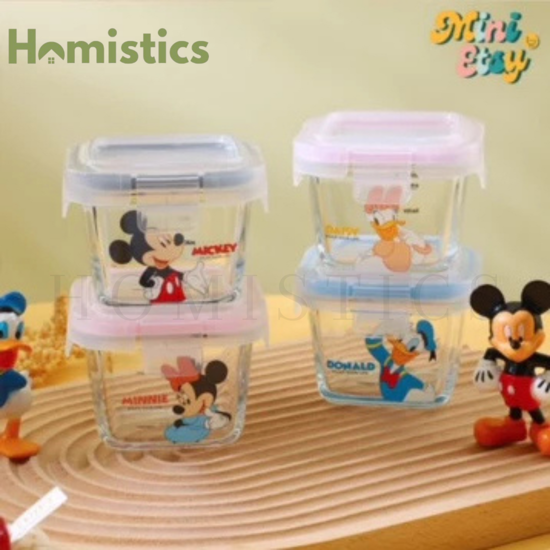 DISNEY Mickey & Friends Glass Airtight Box Set