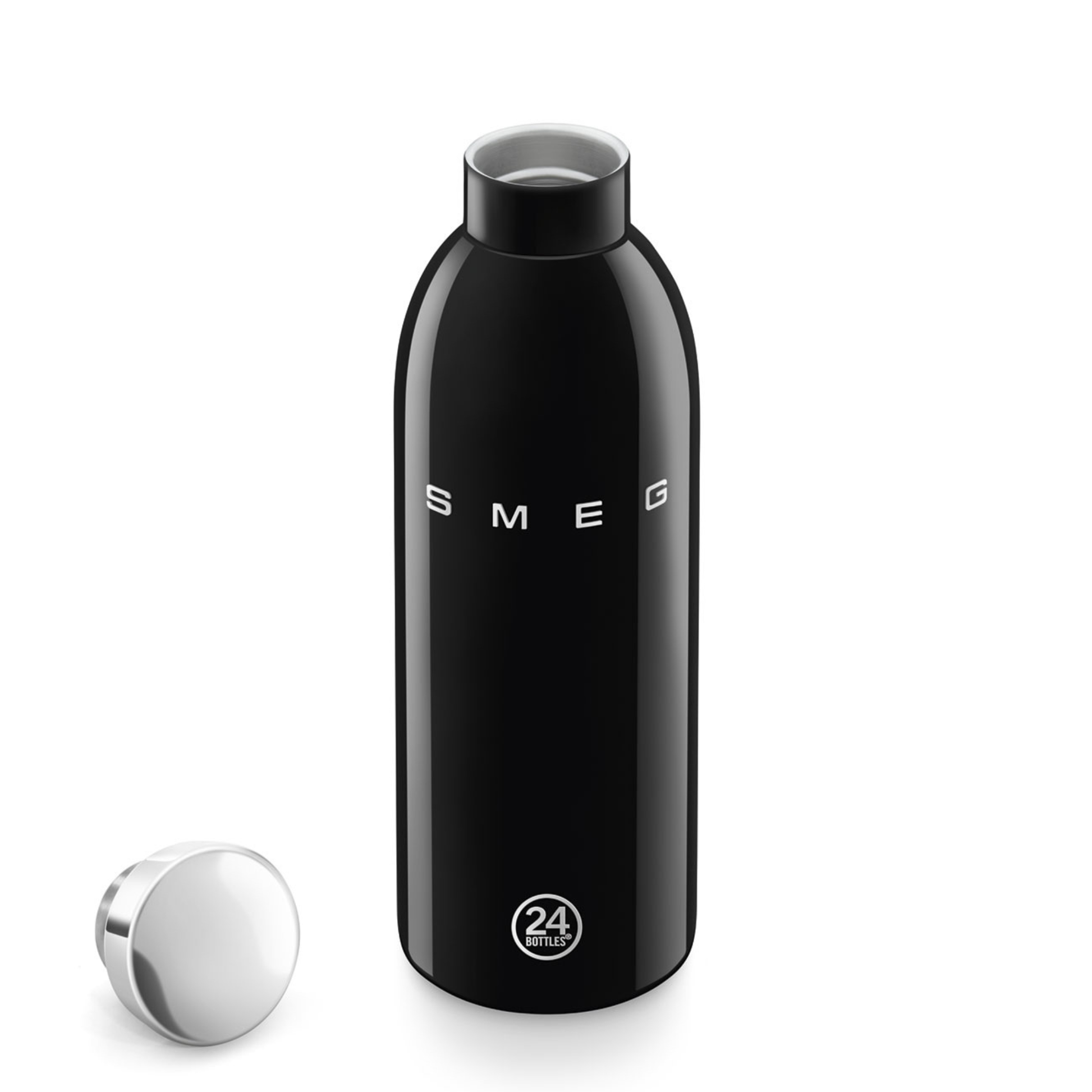 SMEG Clima Bottle 500 ml black glossy finish with embossed SMEG logo