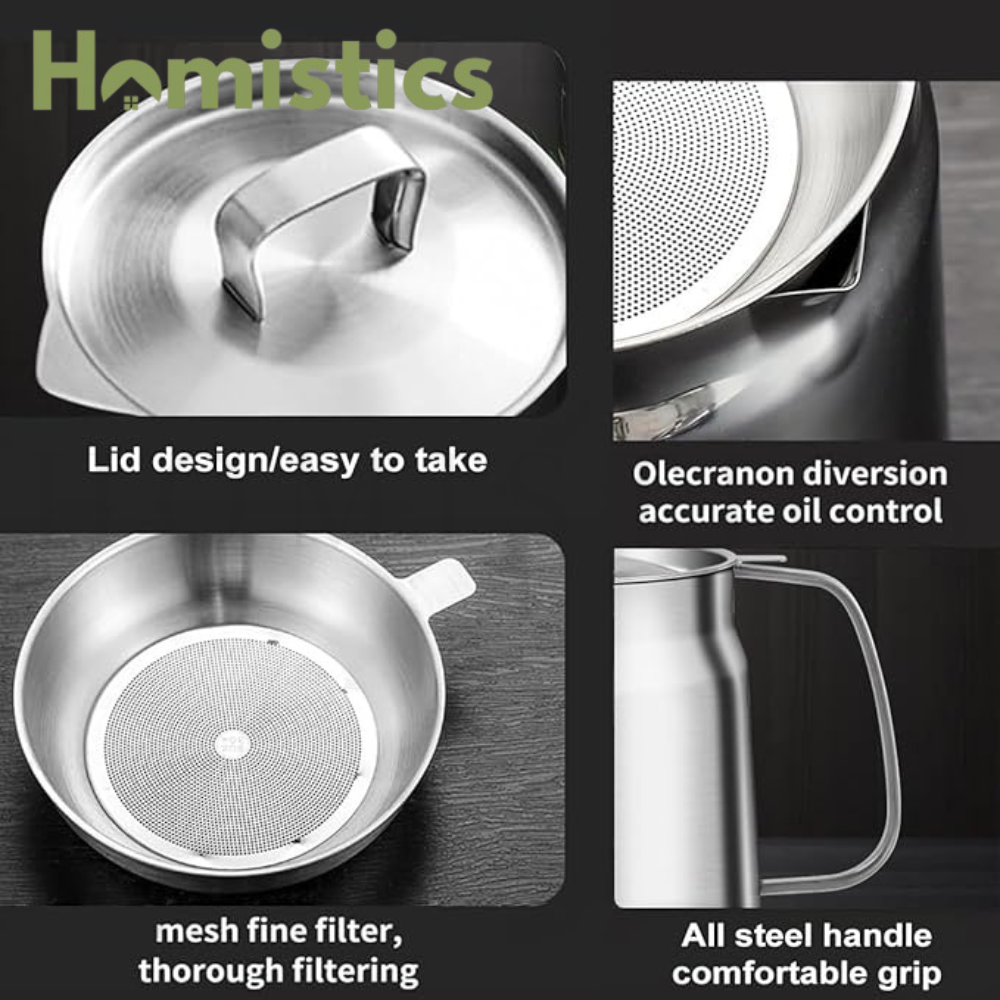 Premium Stainless Steel Oil Strainer and Fryer Pot Side View